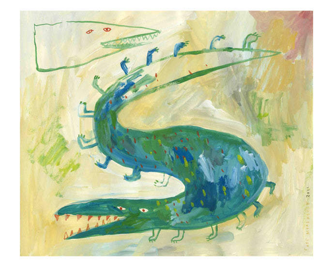 Blue Crocodile | Giclee Art Print