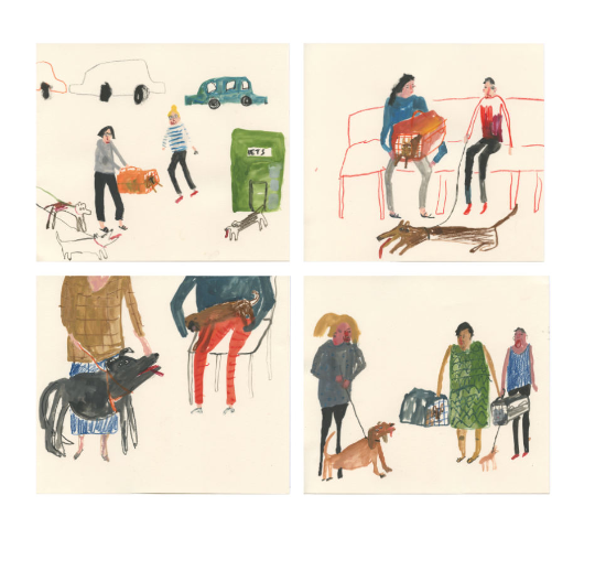 Scenes From the Vets Waiting Room | A series of four original illustrations