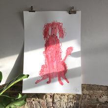 Original Faye Moorhouse painting - Giant Pink Poodle 006 - FREE SHIPPING