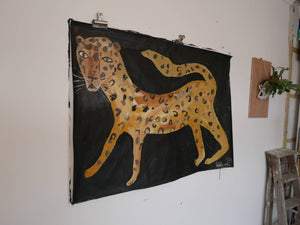 LEOPARD | Original Faye Moorhouse Painting | Acrylic paint on stuck together paper | 116 x 84 cm
