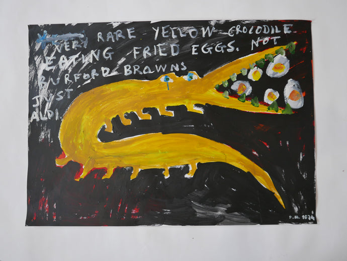 Very rare yellow crocodile eating fried eggs. not burford browns just Aldi
