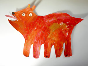 Red Beast Cutout Painting