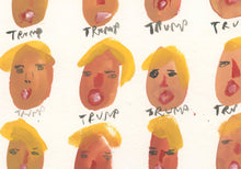 TRUMP TRUMP TRUMP - Original gouache painting of 40 Donald Trumps
