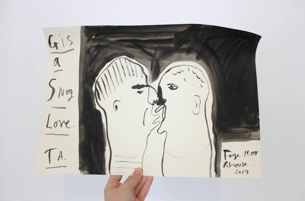 Original Painting | LOVERS KISS KISS | Gouache on paper