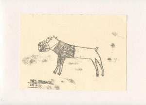 FIERCE DOG 3 - A Mono Print - Original Faye Moorhouse Illustration drawing art