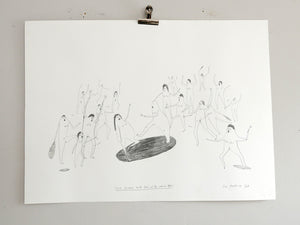 They Fought with Forks and 5p Carrier Bags | Drawing on paper | Faye Moorhouse