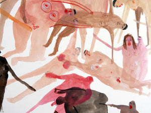 The Orgy 1982 | Painting on paper | Faye Moorhouse