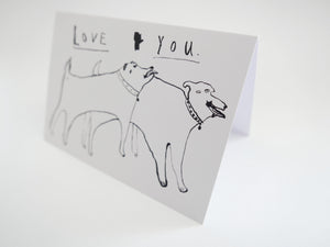 Love You - Dogs in Love - Greetings Card