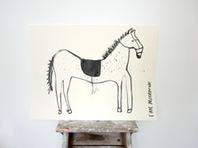 Original Faye Moorhouse drawing - A Horse - Ink on paper