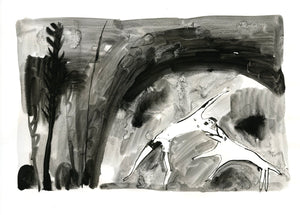 Original Faye Moorhouse Ink Illustration - Black Forest Beasts no. 3